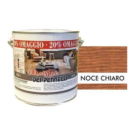 2.5lt external wood impregnator for professional water-based waxing cycle Maestro Light Walnut - Water Products