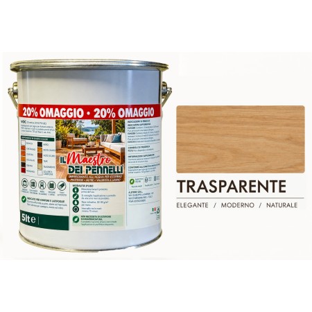 Cycle de cirage professionnel à base d'eau Maestro 5 litres pour imprégnation du bois extérieur - Produits à base d'eau ou de solvants